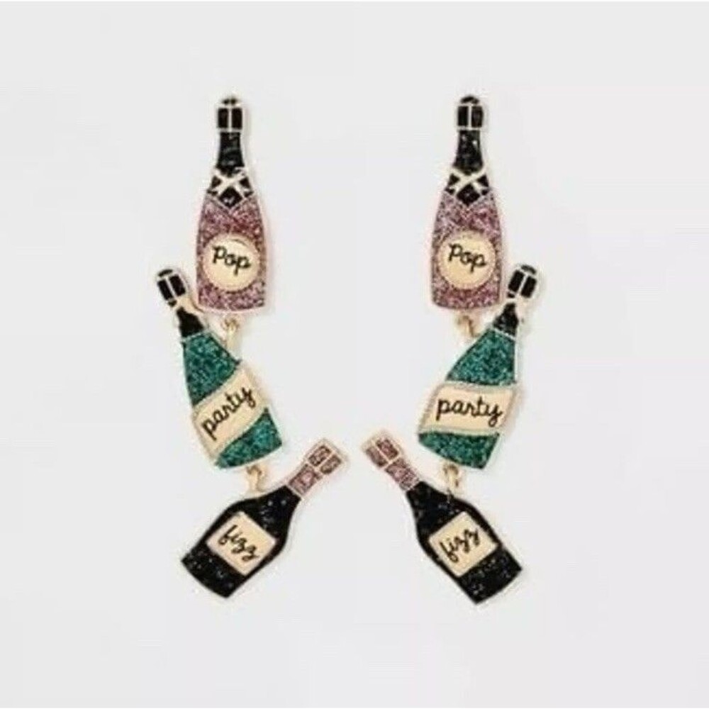 Sugarfix by Baublebar Champagne Problems Dangle Statement Earrings Holiday New